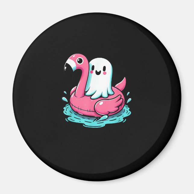 Íman Spooky Flamingo Funny Spooky Verão (Frente)