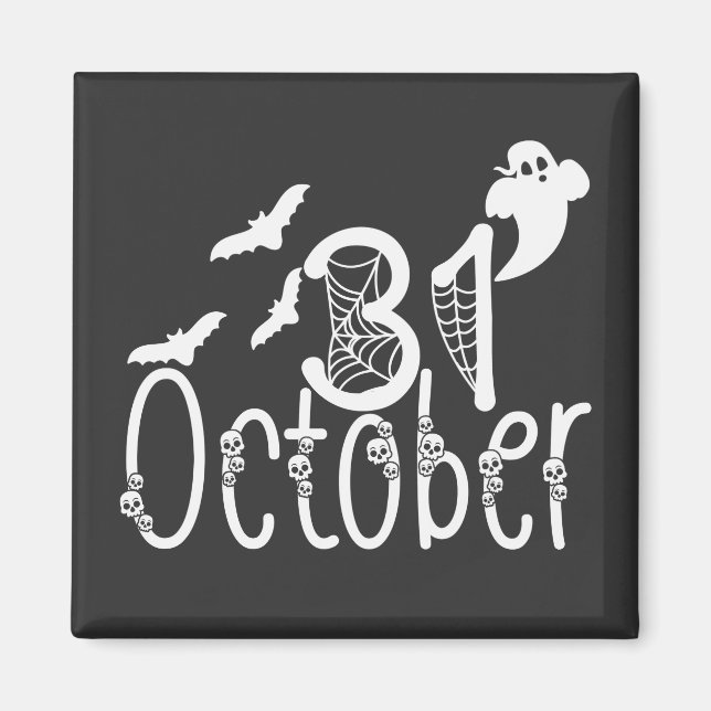 Íman Spooky Halloween 31 de outubro (Frente)