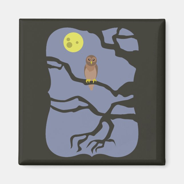 Íman Spooky Halloween Owl (Frente)