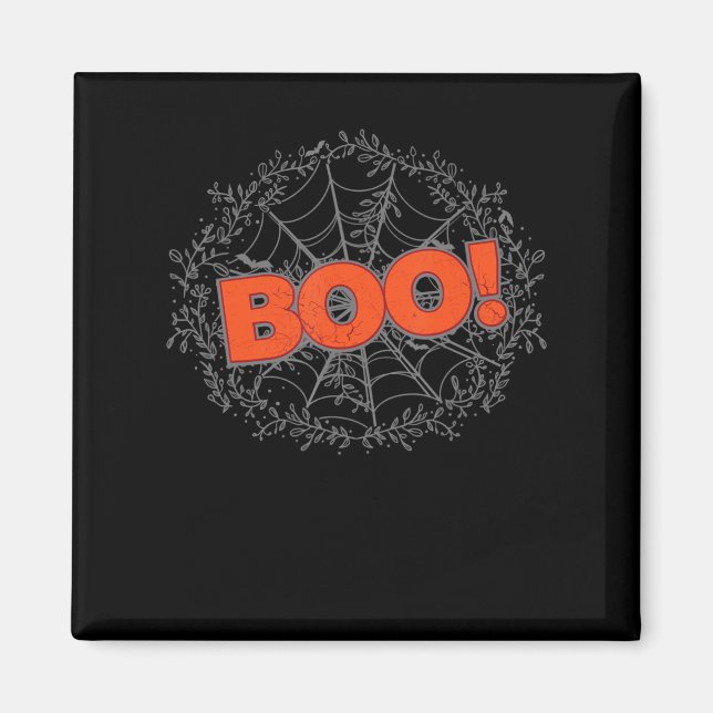 Íman Spooky Halloween Spider Web Boo Idea (Frente)