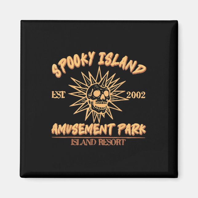 Íman Spooky Island Est 2002 Amusement Park Skull Hallow (Frente)