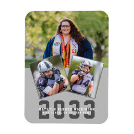 Íman Sporty Girl Modern Bold Script Graduação 3 Foto