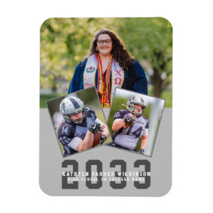 Íman Sporty Girl Modern Bold Script Graduação 3 Foto