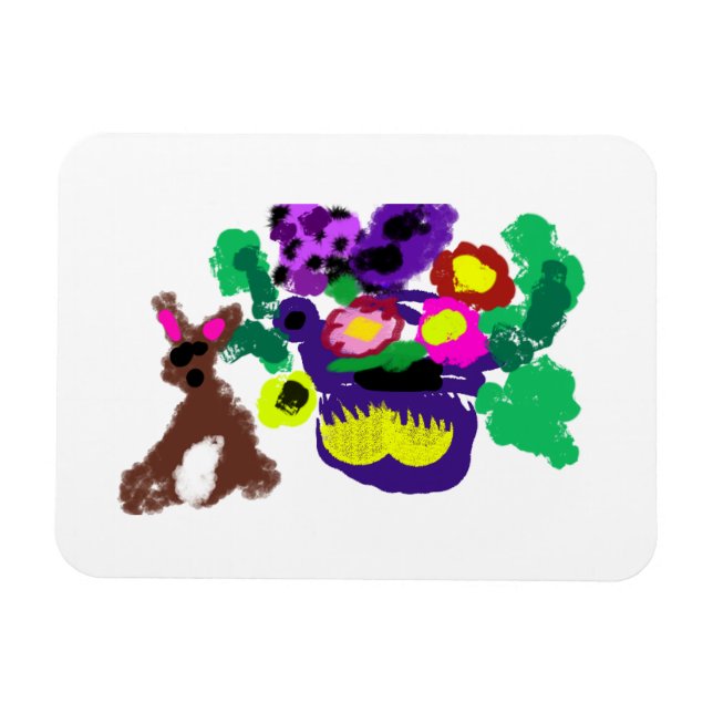 Íman Spring flowers Rabbit joy (Horizontal)