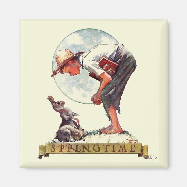 Íman Springtime, garoto de 1935 com coelho (Frente)