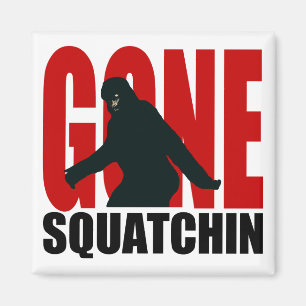 Íman Squatchin ido - preto e vermelho