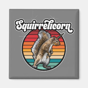 Íman Squirrelicorn - engraçado, esquilo vintage unicorn