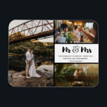 Íman Sr. e Sra. Obrigado Foto Colagem Preta e Branca<br><div class="desc">Obrigado de casamento "Sr. e Sra.", design, você tem ímanes com três das suas fotos favoritas. Mostre à sua família e amigos o seu apreço por fazer parte da sua celebração de casamento com um desses lindos seguidores. Personalize com sua mensagem e nomes curtos. Contacte-me através do botão abaixo se...</div>