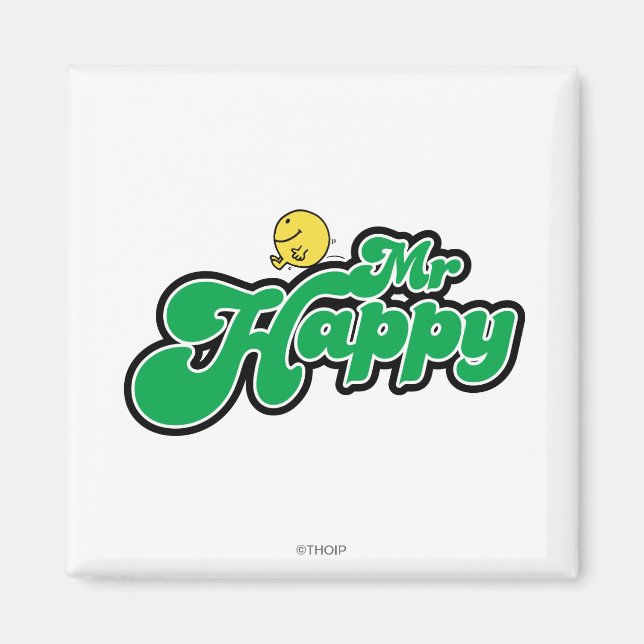 Íman Sr. Happy Abaixando A Inscrição Verde (Frente)