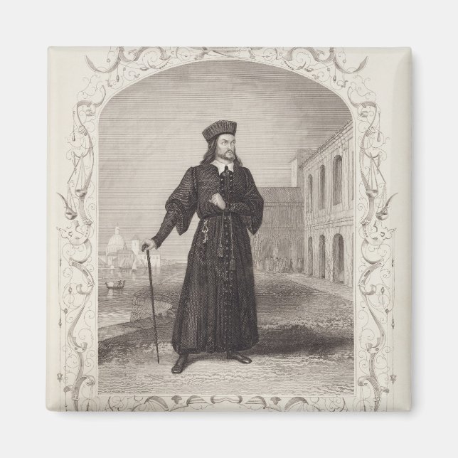Íman Sr. Macready como Shylock, Ato I Cena 3, em "O Mer (Frente)