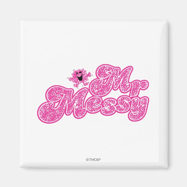 Íman Sr. Messy | Nome rosa espumante (Frente)