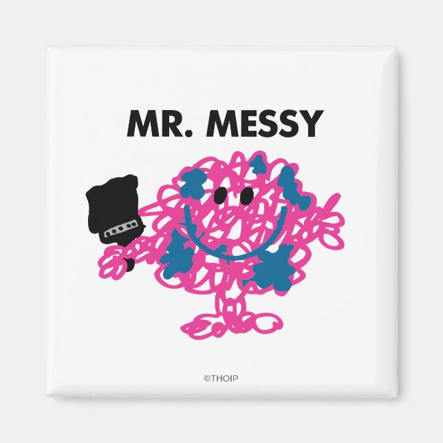 Íman Sr. Messy Segurando Um Pincel (Frente)