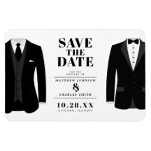 Sr. & Mr. Modern Black Wedding Tux - Salvar a Data