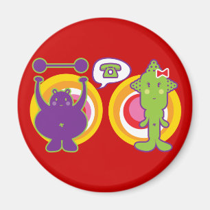 Íman Sr. Roxo & personagem de desenho animado da