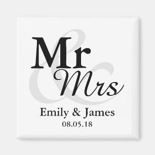 Íman Sr. Simple Elegant Typography Wedding Favor