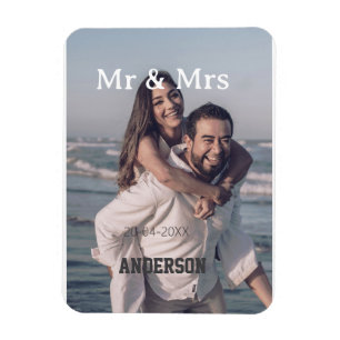 Íman Sr & Sra adicionar nome da família foto data casam