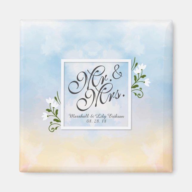 Íman Sr. & Sra. Elegant Frame Wedding | Magnet (Frente)