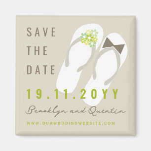 Íman Sr & Sra Flip Flops Casamento na Praia Salve a Dat