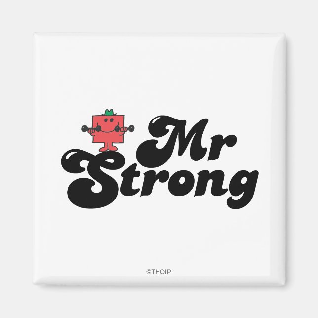 Íman Sr. Strong | Letra de peso e bolhas (Frente)