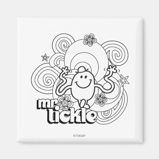 Íman Sr. Tickle | Escuros e Estrelas Pretos e Brancos (Frente)