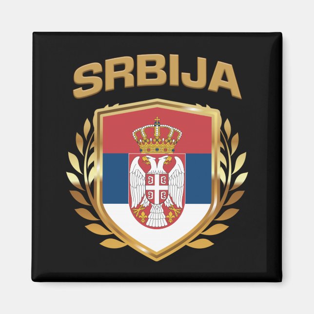 Íman Srbija Flag Shield Sérvia (Frente)