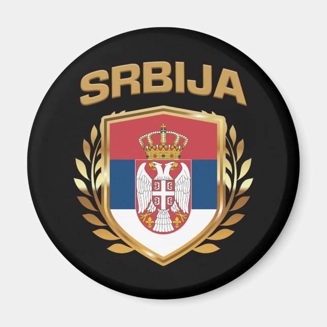 Íman Srbija Flag Shield Sérvia (Frente)