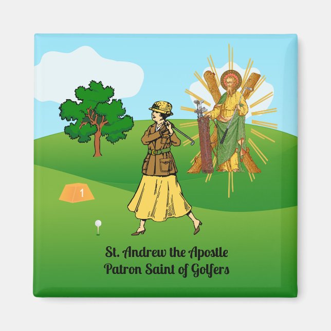 Íman St. Andrew e Golfista Feminina Sofisticada (Frente)