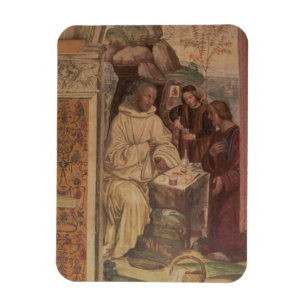 Íman St. Benedict contra uma paisagem, da vida o