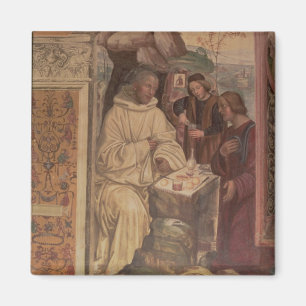 Íman St. Benedict contra uma paisagem, da vida o