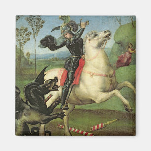 Íman St George que esforça-se com o dragão