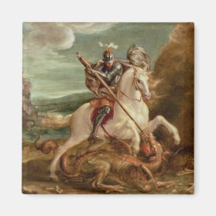 Íman St George que massacra o dragão, (óleo no painel