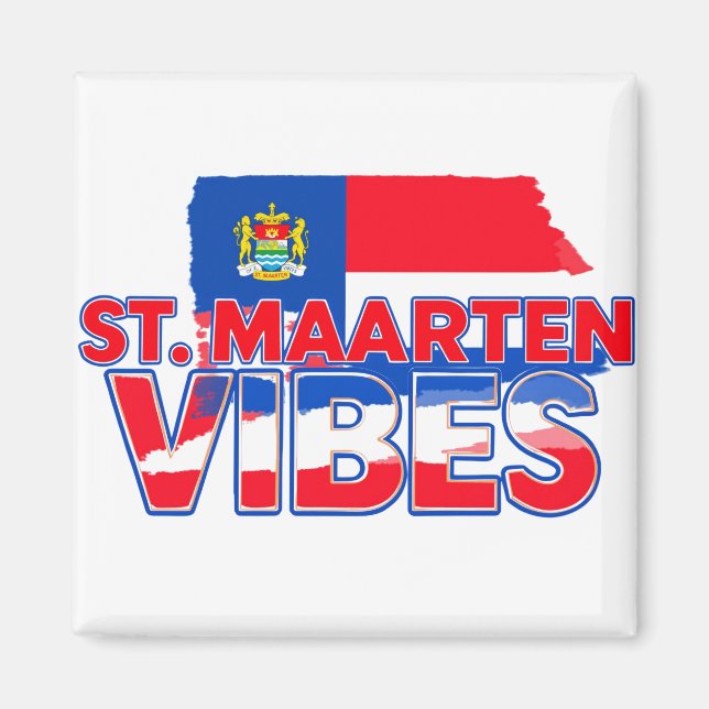 Íman St. Maarten vibes Caribbean flag magnet (Frente)
