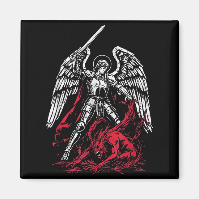 Íman St Michael The Archangel Defeats Satan Catholic  (Frente)