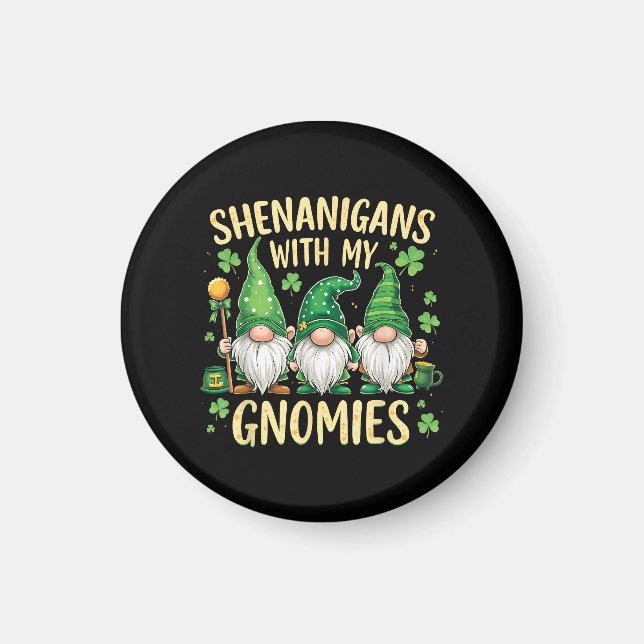 Íman St Patrick’s Day Lucky Shamrock Gnome  (Frente)