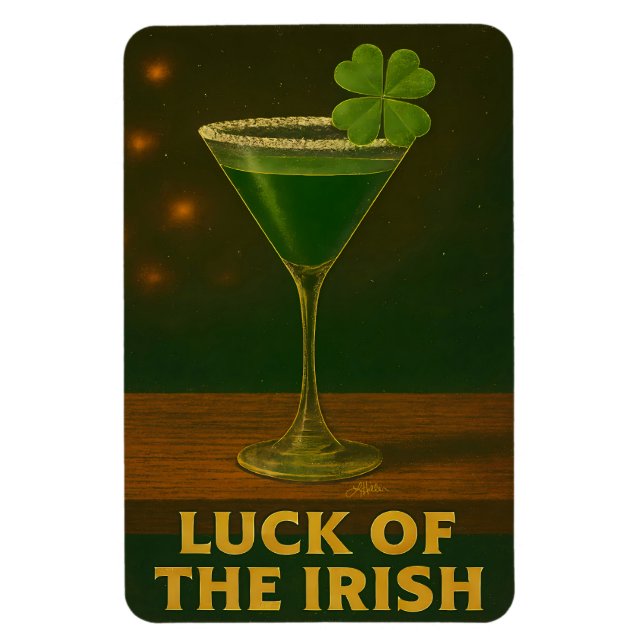 Íman St. Patrick's Day Luck Of The Irish Clover Martini (Vertical)