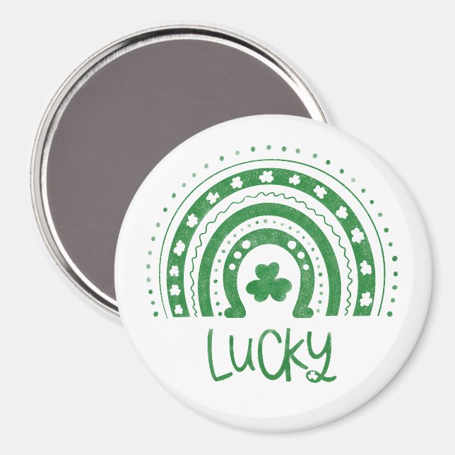 Íman St.Patricks Day Lucky Green Magnet (Front/Back)