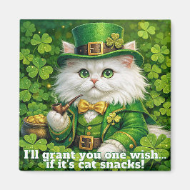 Íman St. Patrick's Day Silly Cat Leprechaun Magnet