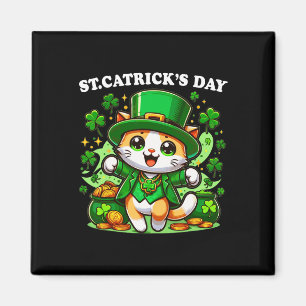 Íman St Patricks Dia dos Carrinhos Santo dos Gatos Patt
