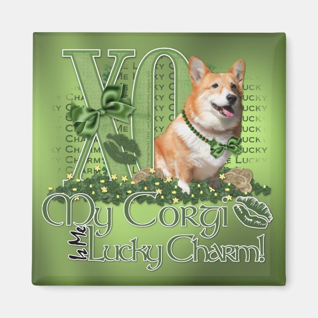 Íman St Patricks - Me Lucky Charm - Corgi - Owen (Frente)