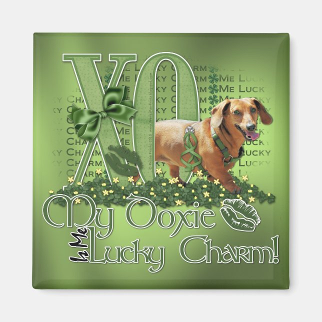 Íman St Patricks - Me Lucky Charm - Dachshund - Abby (Frente)