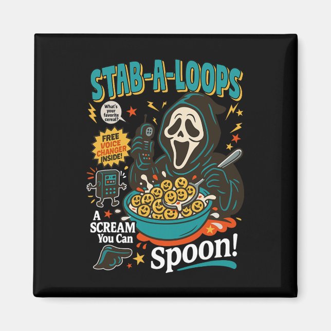 Íman Stab-a-loops Horror Cereal Box Halloween Killer Br (Frente)