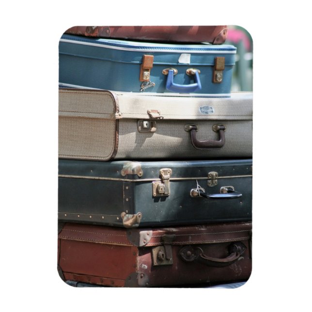 Íman Stack of Vintage Suitcases (Vertical)