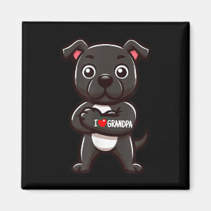Íman Staffordshire Bull Terrier I Love Grandpa Funny Do