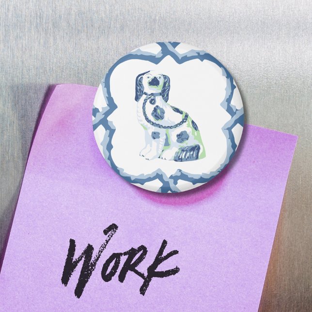 Íman Staffordshire Dog Opt 1 in Slate and Green Magnet (Criador carregado)