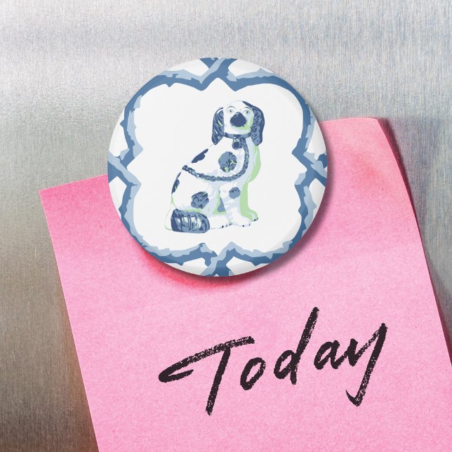 Íman Staffordshire Dog Opt 2 in Slate and Green Magnet (Criador carregado)