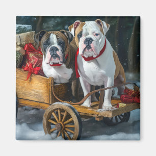 Íman Staffordshire Snowy Sleigh Natal