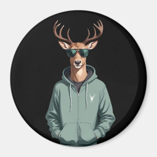 Íman Stag Vestindo Hoodie Funny Legal Caráter Animal