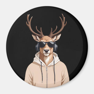 Íman Stag Vestindo Hoodie Funny Legal Caráter Animal