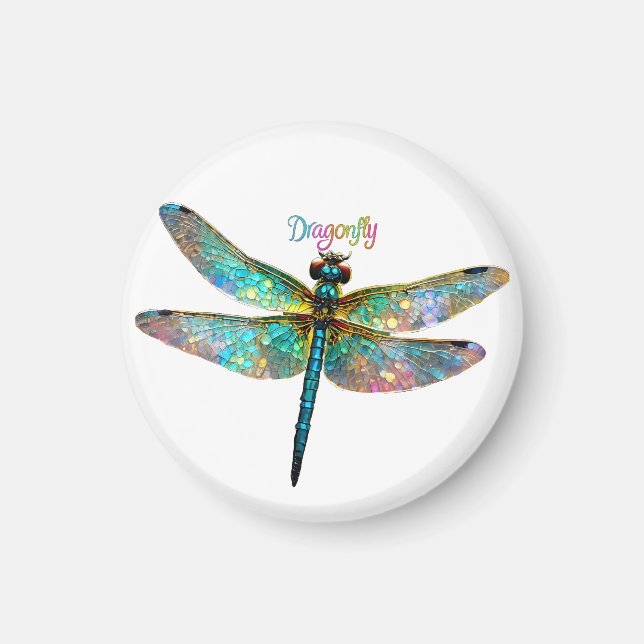 Íman Stained Glass Colorful Dragonfly (Frente)