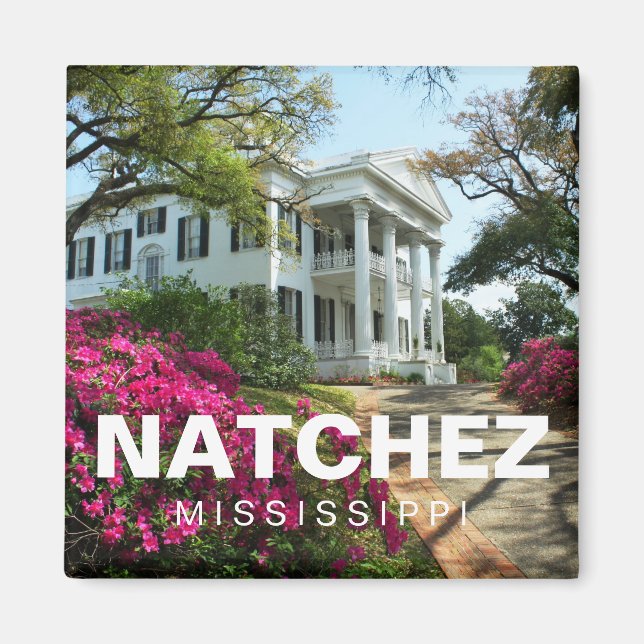 Íman Stanton Hall Natchez, imã de souvenir Mississippi (Frente)